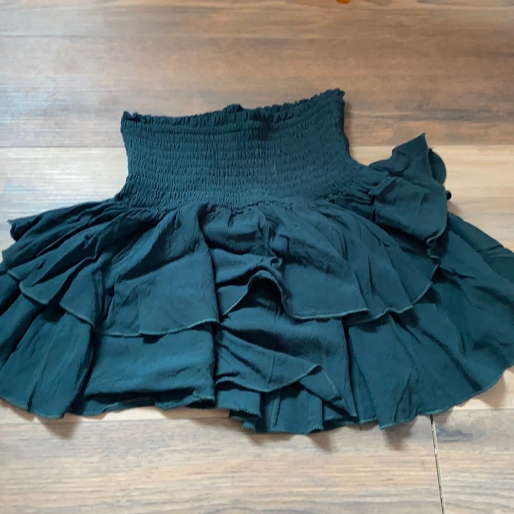 Green mini skirt